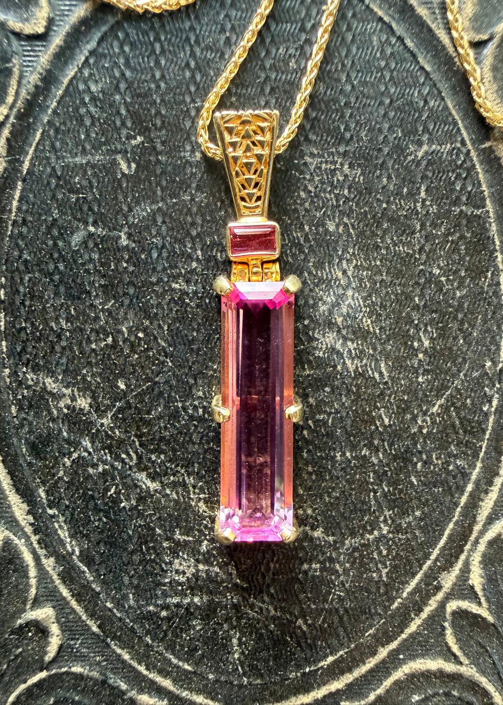 Crystalline Pink Beryl + Pink Tourmaline Fine Vibrational Gemstone Pendant