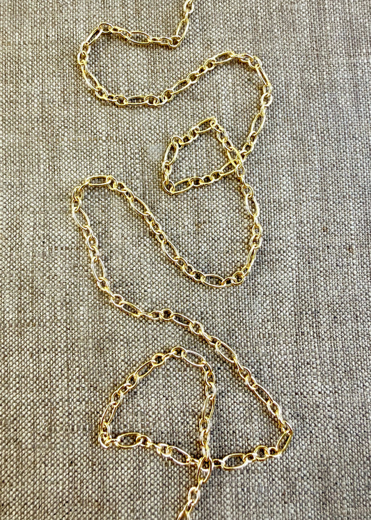 14k Solid Gold Delicate Adjustable Link Italian Chain NSFOG060HV-14K