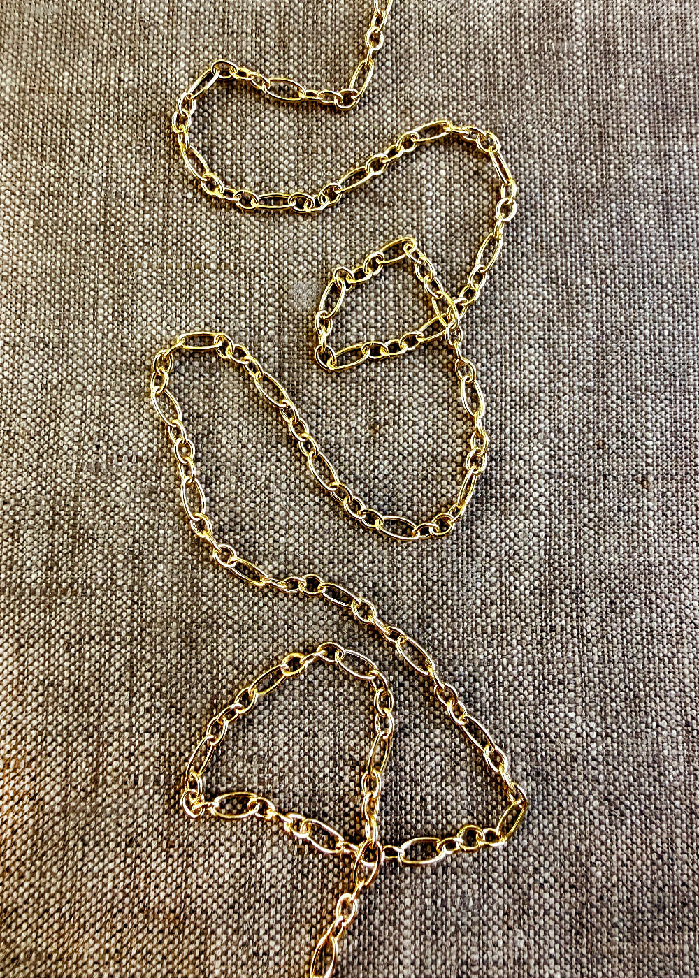 14k Solid Gold Delicate Adjustable Link Italian Chain NSFOG060HV-14K
