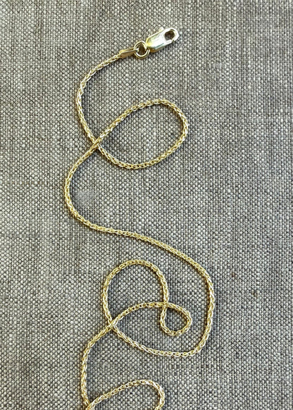 Gold Tone- Sterling Silver + Gold Vermeil Italian Braid Chain NPLM050GP