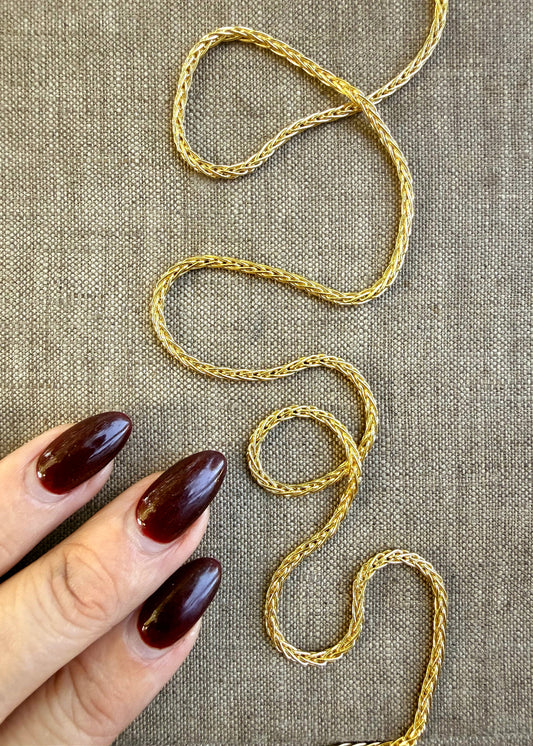 Gold Tone- Sterling Silver + Gold Vermeil Italian Braid Chain NPLM050GP