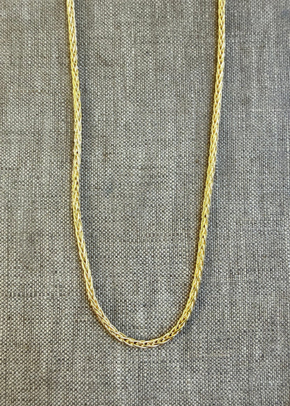 Gold Tone- Sterling Silver + Gold Vermeil Italian Braid Chain NPLM050GP