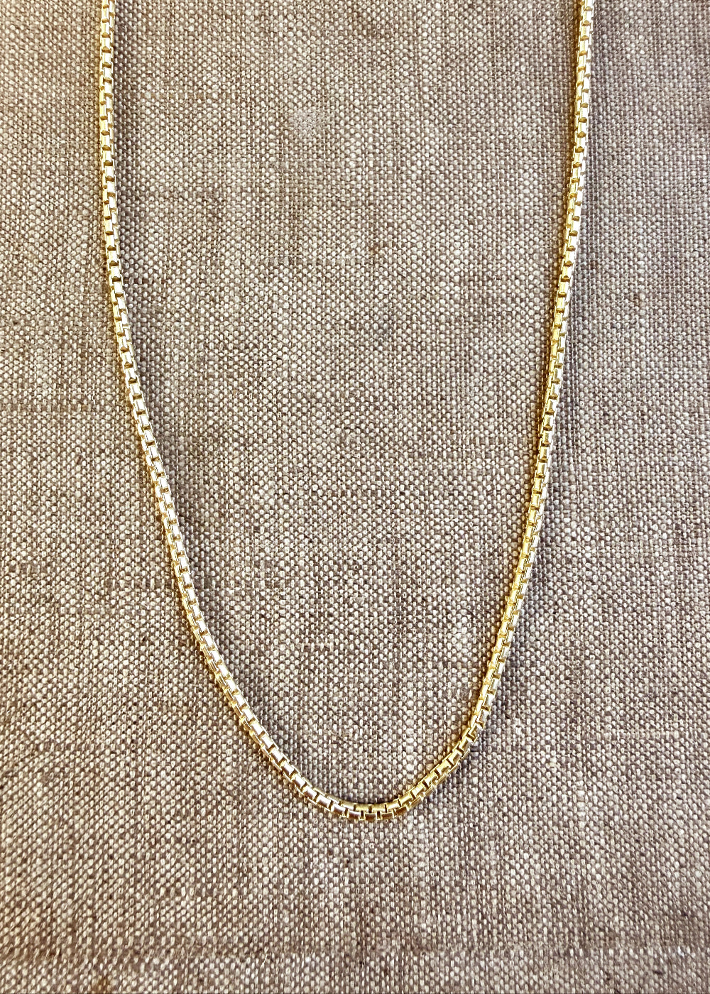 Gold Tone- Sterling Silver + 22K Gold Vermeil Italian Box Chain NVTD032GP