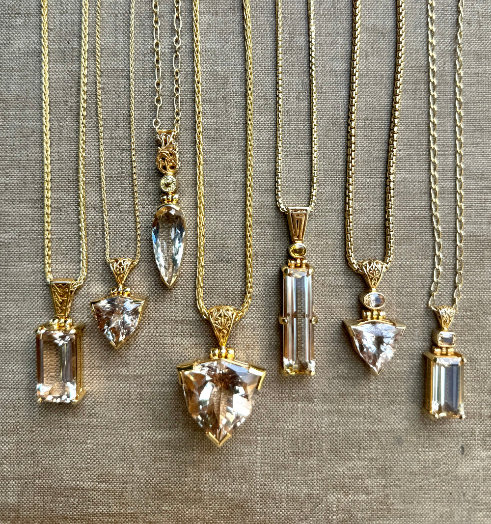 Scapolite + Imperial Topaz Vibrational Gemstone Pendant
