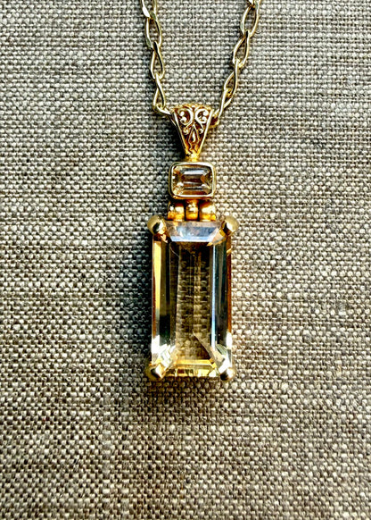 Scapolite + Imperial Topaz Vibrational Gemstone Pendant