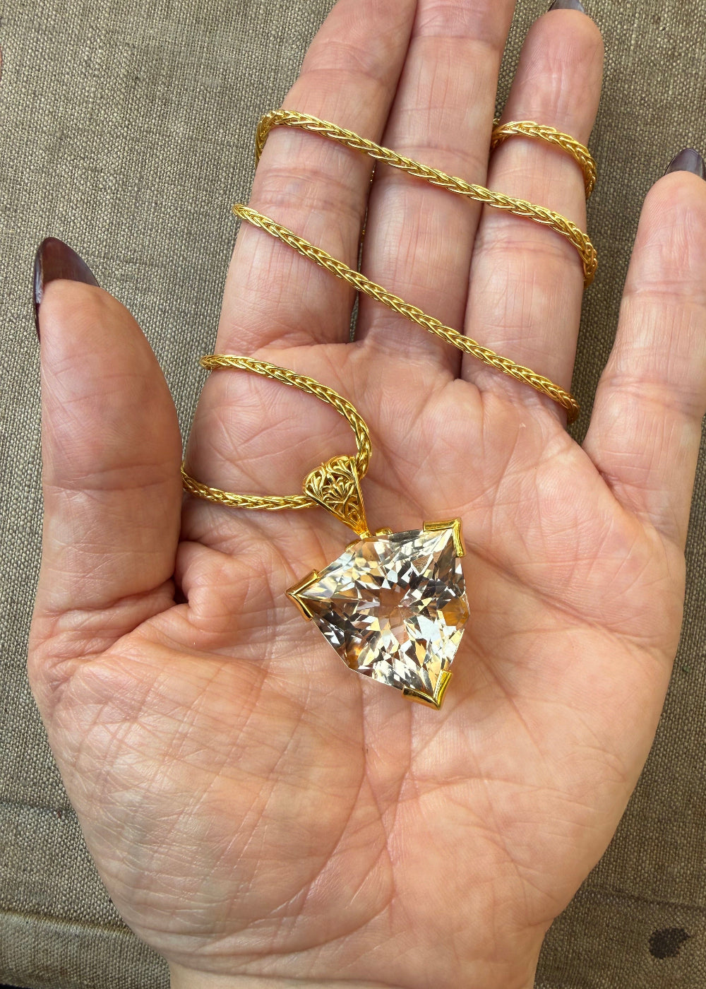 Large Scapolite Vibrational Gemstone Pendant
