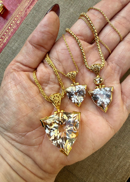 Scapolite + Imperial Topaz Vibrational Gemstone Pendant