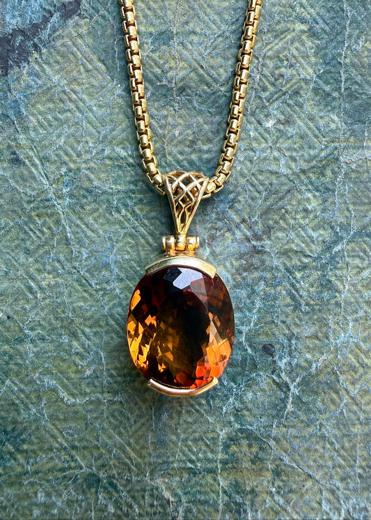 Orange Scapolite Vibrational Gemstone Pendant