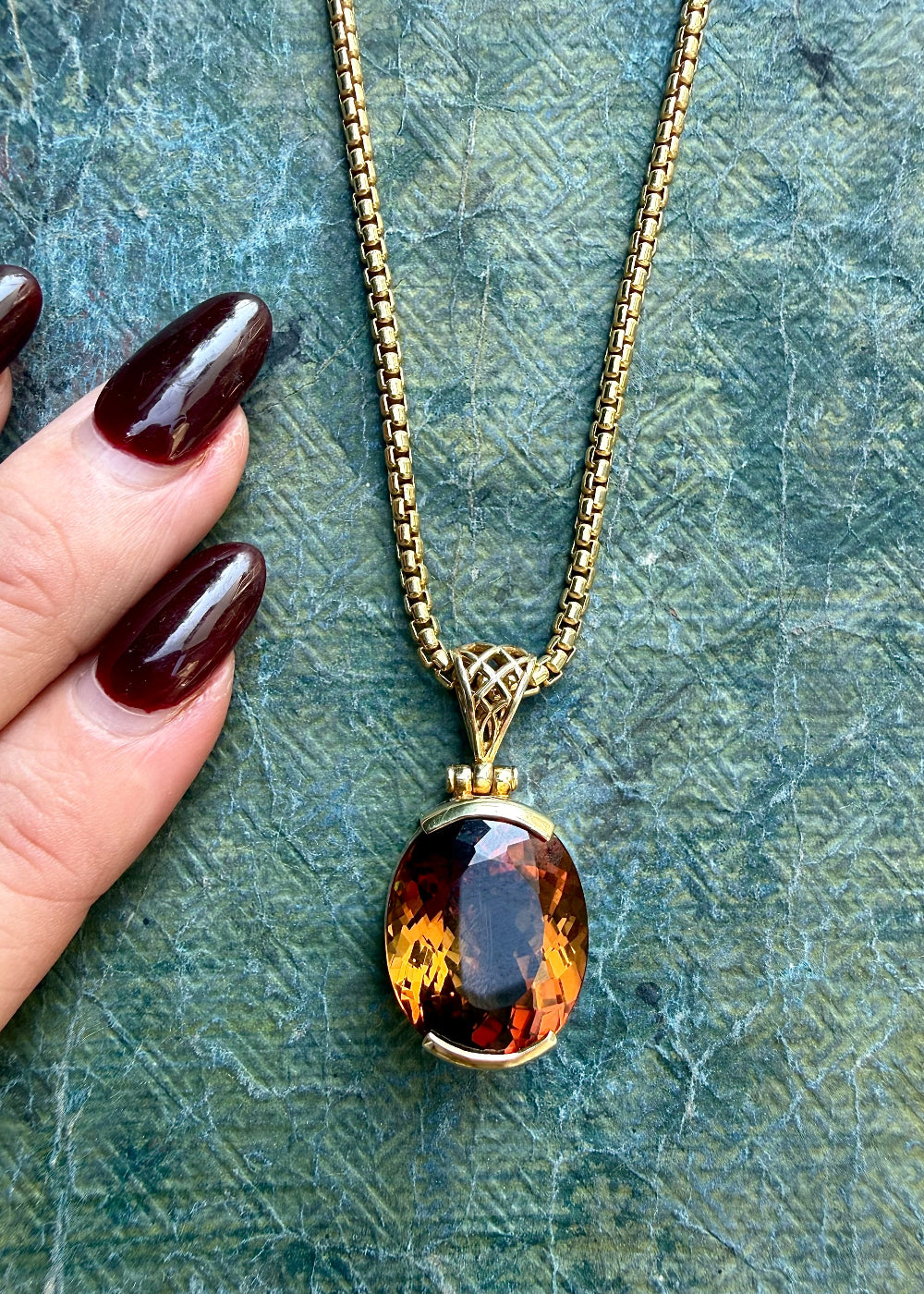 Orange Scapolite Vibrational Gemstone Pendant