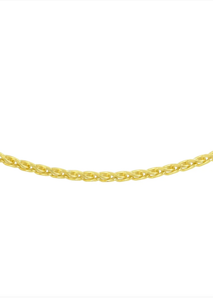 Gold Tone- Sterling Silver + 22K Gold Vermeil Braided Italian Chain NKE0358LGP