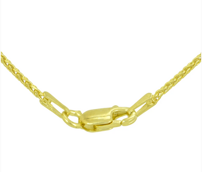 Gold Tone- Sterling Silver + 22K Gold Vermeil Braided Italian Chain NKE0358LGP