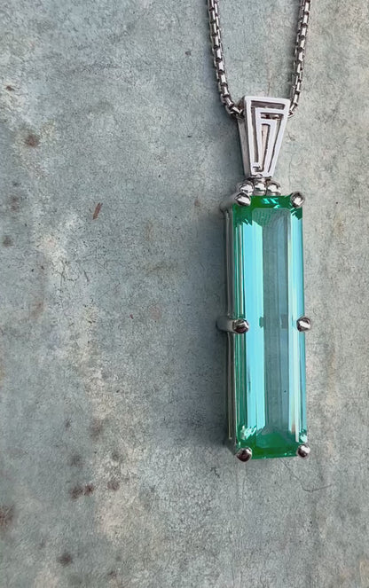 Paraiba Effect Spinel Vibrational Gemstone Pendant