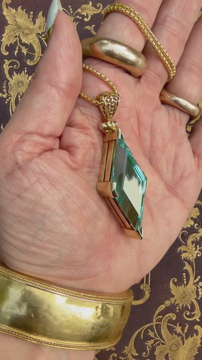 Paraiba Effect Spinel Vibrational Gemstone Pendant