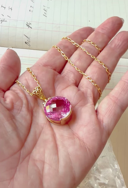 Shasta Pink Sapphire Vibrational Gemstone Pendant
