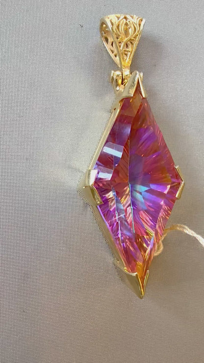 Sunstar Mystic Quartz Fine Vibrational Gemstone Pendant