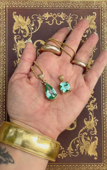 Paraiba Effect Spinel Vibrational Gemstone Pendant