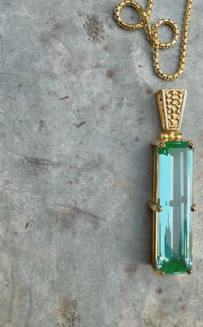Paraiba Effect Spinel Vibrational Gemstone Pendant