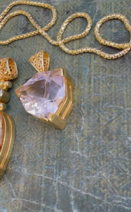 Pink Obsidian Vibrational Gemstone Pendant