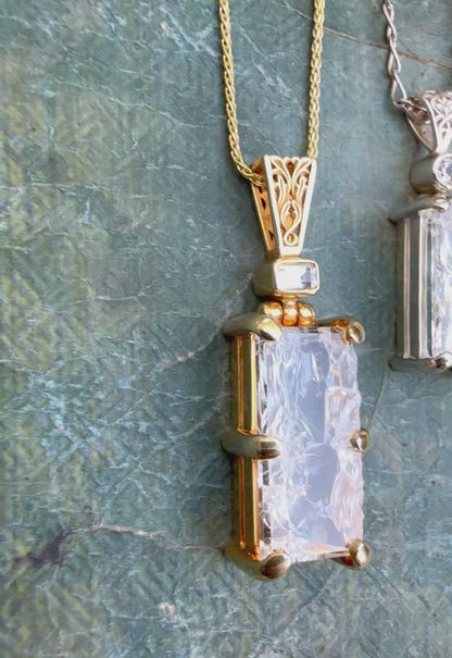 Angelic Reflections Quartz + Danburite Vibrational Gemstone Pendant