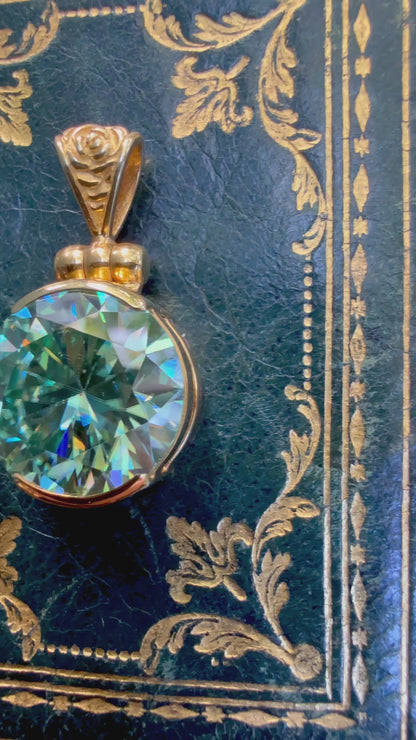 Light Blue Moissanite Vibrational Gemstone Pendant