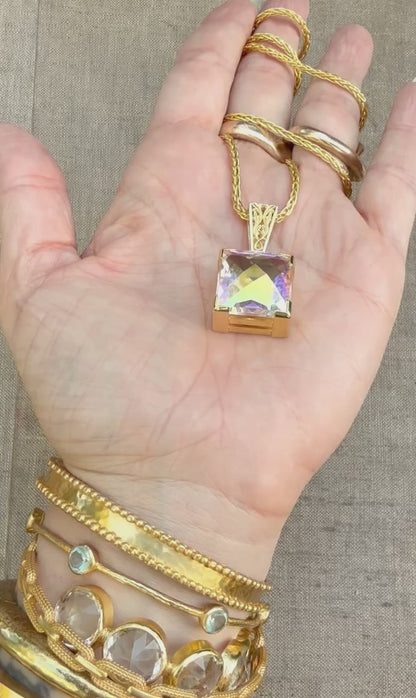 Angel Aura Amour Mystic Quartz Vibrational Gemstone Pendant