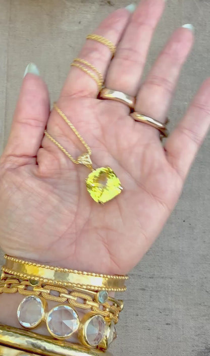 Yellow Sapphire Vibrational Gemstone Pendant