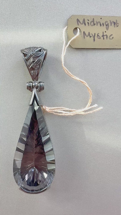 Midnight Mystic Quartz, Fine Vibrational Gemstone Pendant