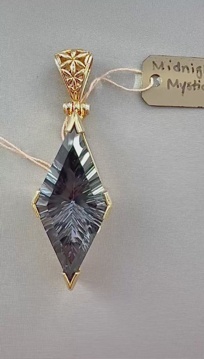 Midnight Mystic Quartz Vibrational Gemstone Pendant