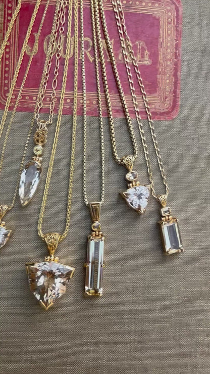 Scapolite + Imperial Topaz Vibrational Gemstone Pendant