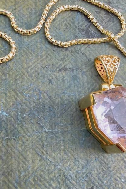 Pink Obsidian Vibrational Gemstone Pendant