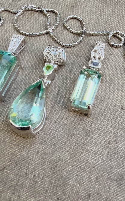 Seafoam Obsidian Vibrational Gemstone Pendant