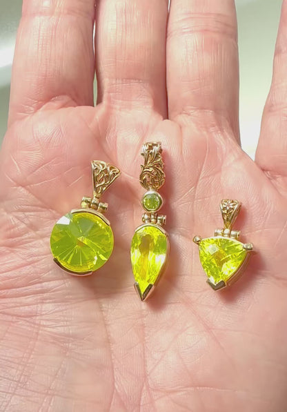 Neon Yellow YAG Vibrational Gemstone Pendant
