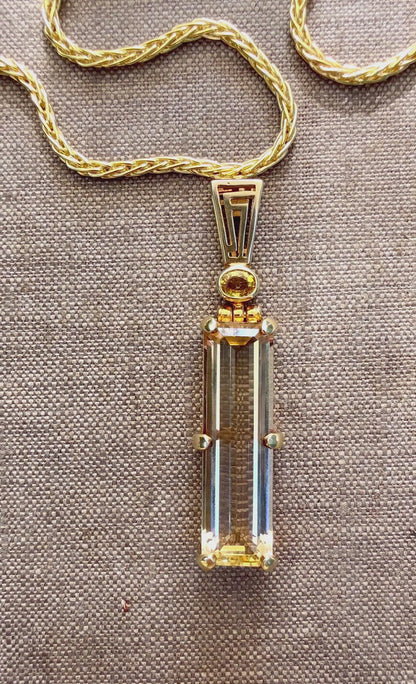 Scapolite + Yellow Sapphire Vibrational Gemstone Pendant