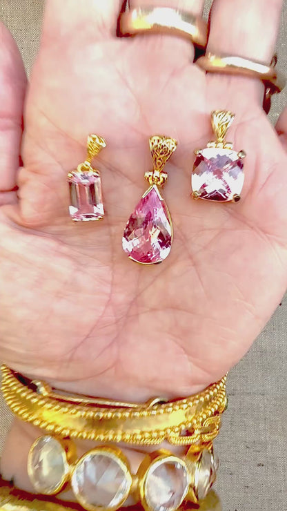 Imperial Pink Sapphire Vibrational Gemstone Pendant
