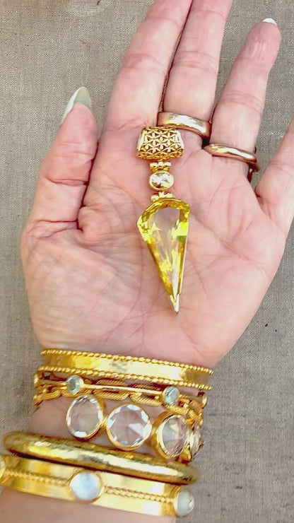Yellow Sapphire + Scapolite Vibrational Gemstone Pendant