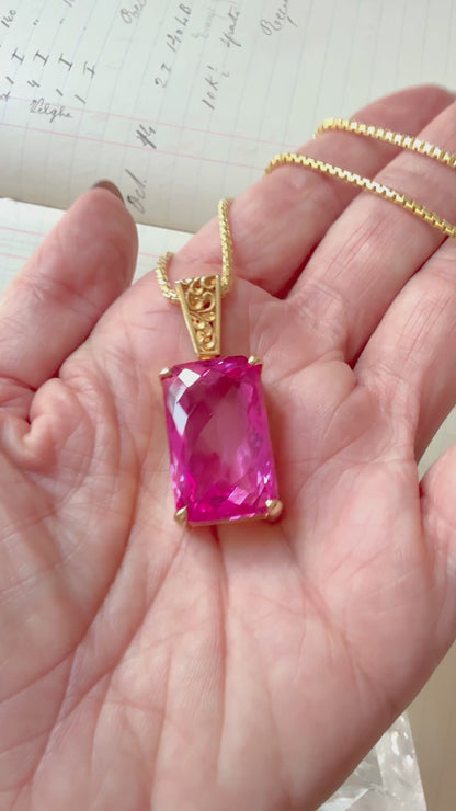 Pink Parvati Sapphire Fine Vibrational Gemstone Pendant