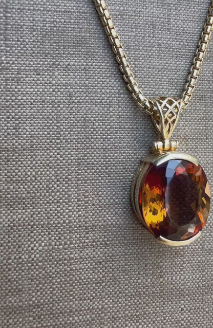 Orange Scapolite Vibrational Gemstone Pendant