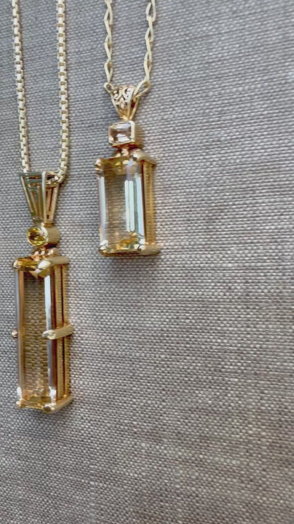 Scapolite + Imperial Topaz Vibrational Gemstone Pendant