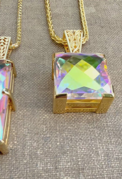 Angel Aura Amour Mystic Quartz Vibrational Gemstone Pendant