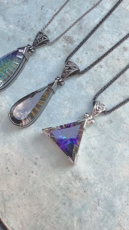 Indigo Warrior Mystic Quartz Vibrational Gemstone Pendant