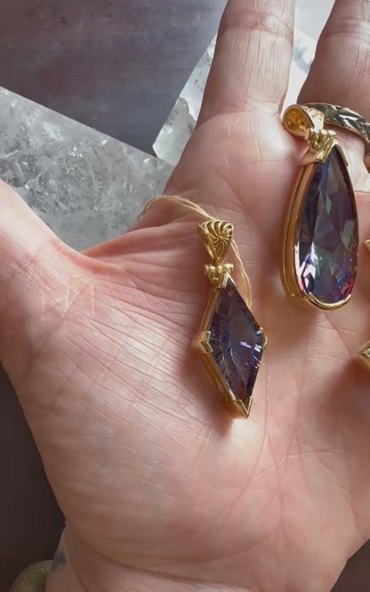 Indigo Warrior Mystic Quartz Fine Vibrational Gemstone Pendant